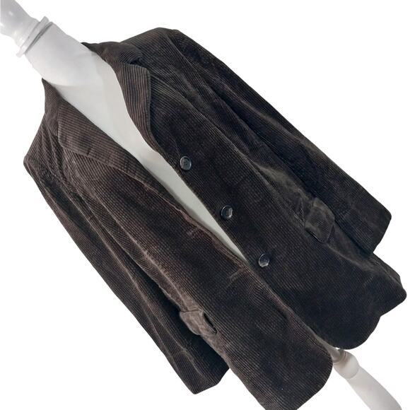 J. JILL! HEATHER BROWN WIDE WALE CORDUROY DECONSTRUCTED JACKET, BLAZER! SZ L - Picture 1 of 11
